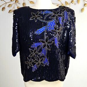 Vintage Scala Sequined Top Size Large